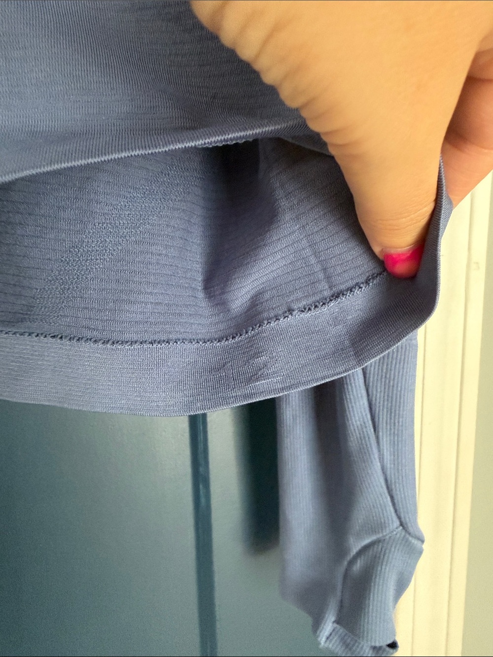 2 lululemon swiftly tops Long Sleeve Athletic - Gray & Periwinkle blue sz 12 euc - Picture 3 of 4